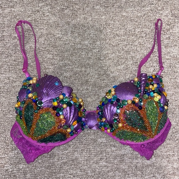Mermaid Bra, Mermaid Halloween Costume, Mermaid Rave Bra - Picture 1 of 6